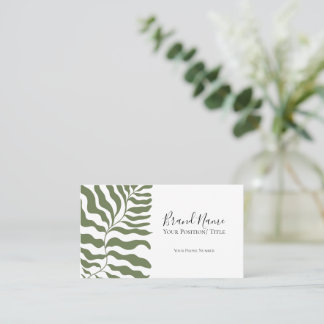 Sage Green Leaf Elegant Branding Card | Minimal