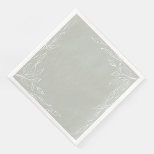 Sage Green Leaf Motif Thanksgiving Party Napkin