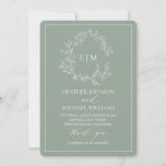 Sage Green Leafy Crest Monogram Wedding Program<br><div class="desc">We're loving this trendy, modern sage green wedding ceremony program! Simple, elegant, and oh-so-pretty, it features a hand drawn leafy wreath encircling a modern wedding monogram. It is personalised in elegant typography, and accented with hand-lettered calligraphy. Finally, it is trimmed in a delicate frame. To make advanced changes, go to...</div>