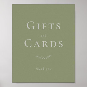 Sage Green Leaves and Berries Card and Gift Sign