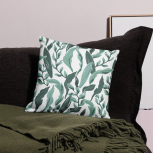 Sage Green Leaves Cushion