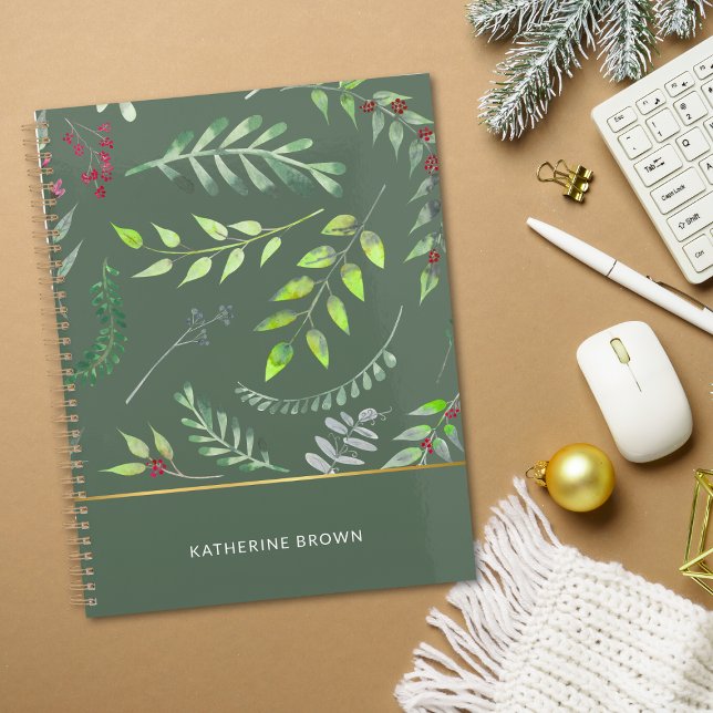 Sage Green Leaves Elegant Pattern Planner (Creator Uploaded)