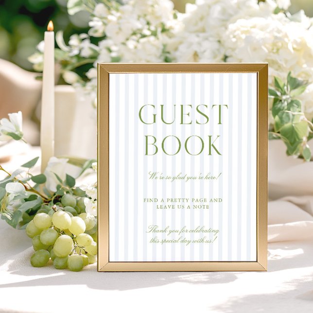 Sage Green & Light Blue Wedding Guest Book Sign (Sage Green & Light Blue Wedding Guest Book Sign)