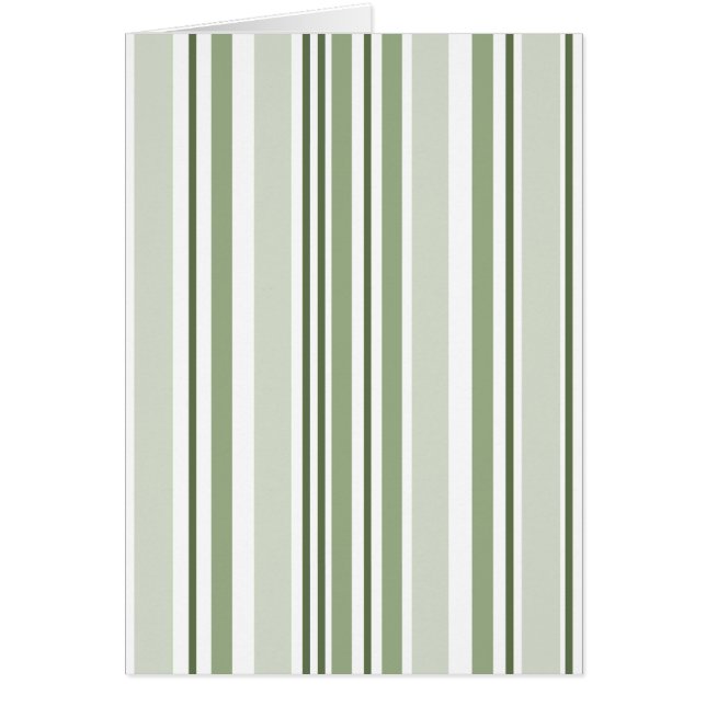 Sage Green (Light Medium Dark) White Stripes Blank (Front)
