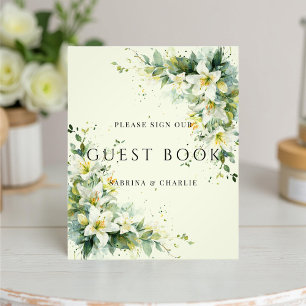 Sage Green Lily Valley Wedding Guest Book Sign
