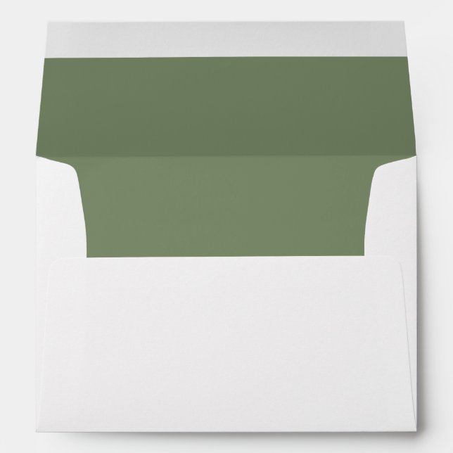 Sage Green Lined Return Address Envelope (Back (Bottom))