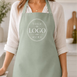 Sage Green Logo Kitchen Professional Apron