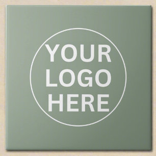 Sage Green Logo l Minimal Clean Professional  Ceramic Tile