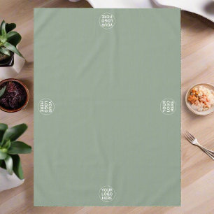 Sage Green Logo Professional Business Restaurant  Tablecloth