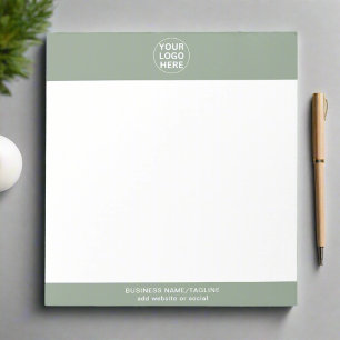 Sage Green Logo & Text l Professional Business Notepad