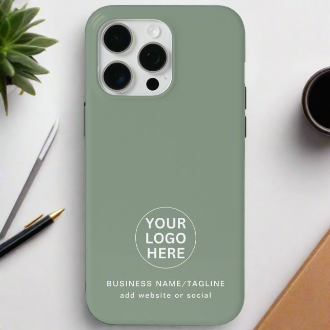 Sage Green Logo & Text l Professional Company  Case-Mate iPhone Case (Creator Uploaded)