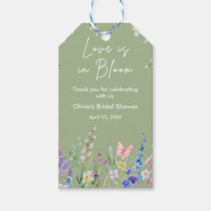 Sage Green Love is in Bloom Bridal Shower Gift Tags