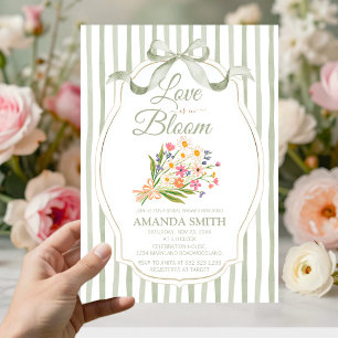 Sage Green Love Is in Bloom Bridal Shower Invitation