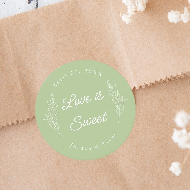 Sage Green Love is Sweet Favour Sticker (Creator Uploaded)