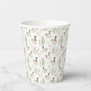 Sage Green Lucky Duck Birthday Party Paper Cups