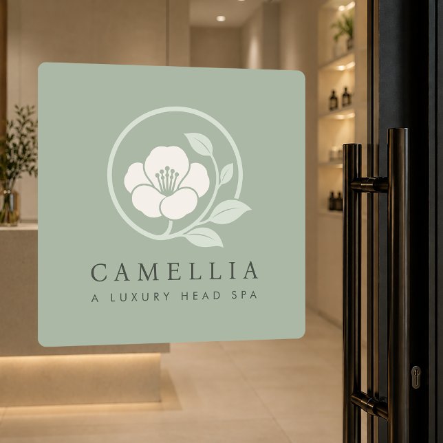 Sage Green Luxury Spa Window Vinyl Decal Sticker (Creator Uploaded)