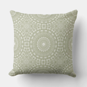 Sage Green Mandala Pattern Cushion
