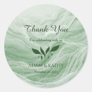 Sage Green Marble & Gold Wedding Sticker