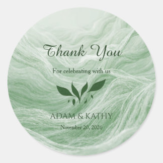 Sage Green Marble & Gold Wedding Sticker