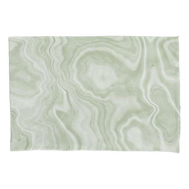 Sage Green Marble Pillowcase (Front)