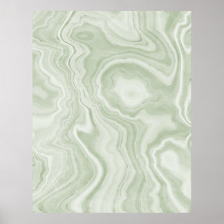 Sage Green Marble  Poster