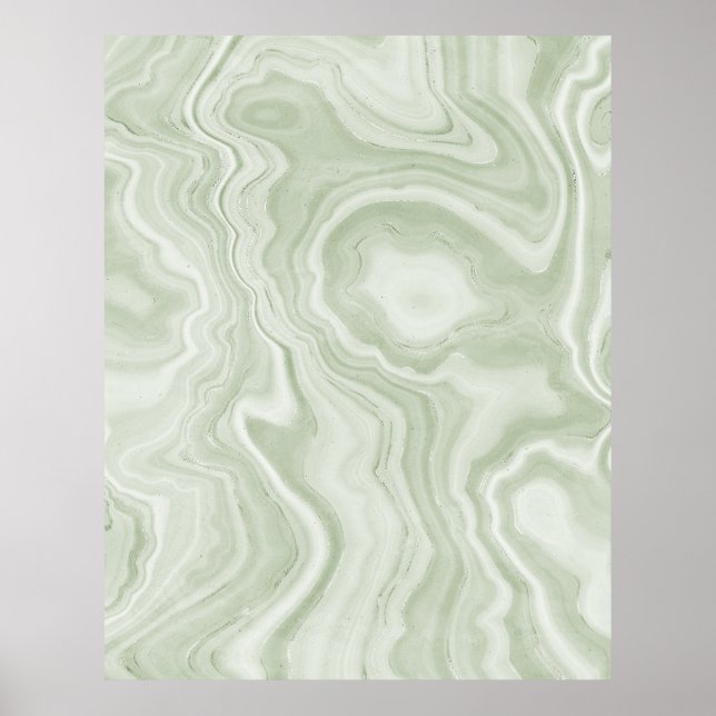 Sage Green Marble  Poster (Front)