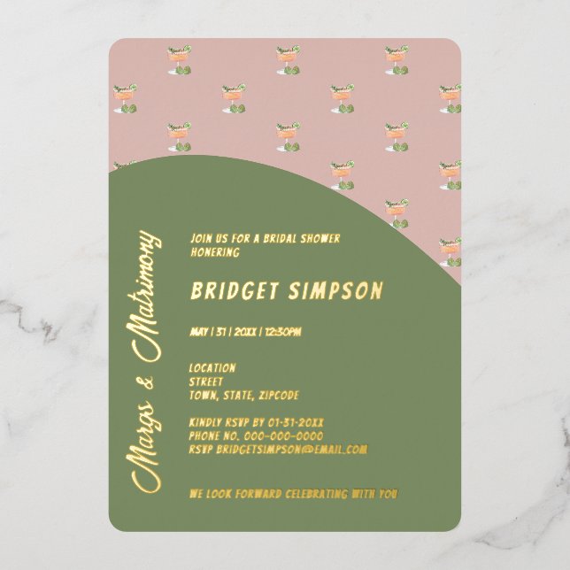 sage green margs and matrimony bridal shower  (Front)