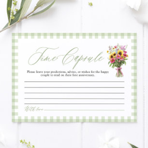 Sage Green Market Time Capsule Bridal Shower Game Enclosure Card
