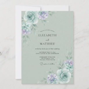 Sage Green Marvellous Spring Wedding Invitation