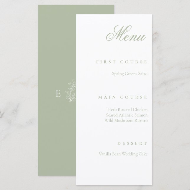 sage green menu (Front/Back)