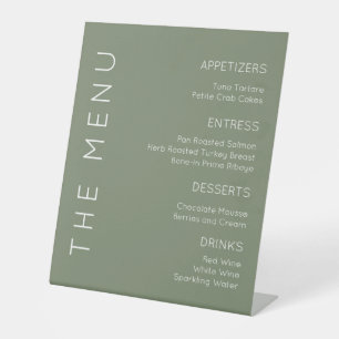 Sage Green Menu Sign, Modern Menu Sign