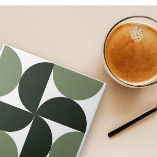 Sage Green Mid Century Modern Pattern Ceramic Tile
