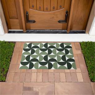 Sage Green Mid Century Modern Pattern Doormat