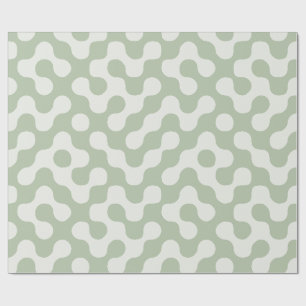 Sage Green Mid Century Organic Geometric Wrapping Paper