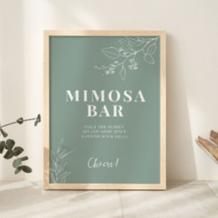 Sage Green Mimosa Bar Wedding Sign