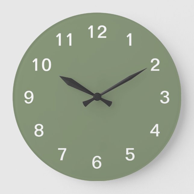 Sage Green Minimalist Acrylic Wall Clock (Front)
