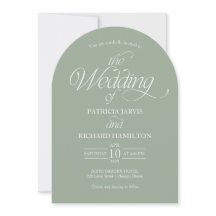 Sage Green Minimalist Arch Wedding Elegant Photo