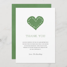 Sage Green Minimalist Baby Shower Thank You Card