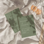 Sage Green Minimalist Boho All In One Wedding Invitation<br><div class="desc">This is a perfect wedding invitation if you are looking for an elegant and easy editable double sided wedding invitation . An elegant unique simple minimalist sage green boho all in one wedding invitation. As you see it features a simple plain sage green boho whole design template and white bride...</div>