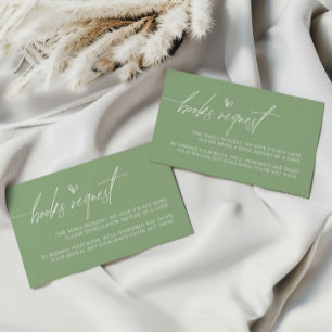 Sage Green Minimalist Books Request Enclosure Card