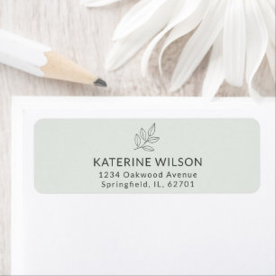 Sage Green Minimalist Business Return Address Label