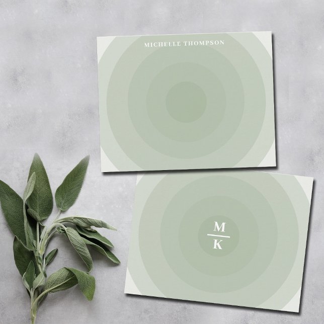Sage Green Minimalist Circle Gradient  Card (Creator Uploaded)