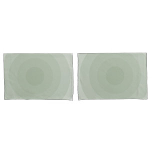 Sage Green Minimalist Circle Gradient Pillowcase