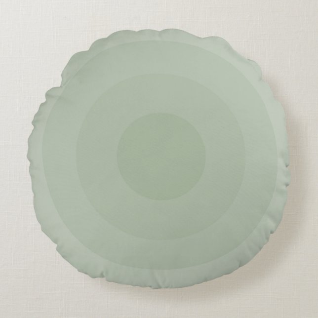 Sage Green Minimalist Circle Gradient  Round Cushion (Front)