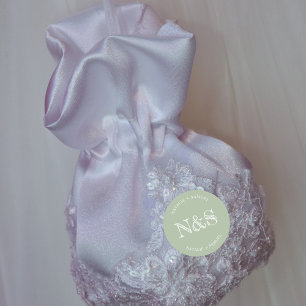 Sage Green Minimalist & Elegant Bold Initials Wedd Classic Round Sticker