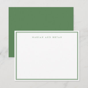 Sage Green Minimalist Elegant Border Couple Card