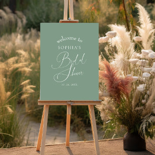 Sage Green  Minimalist  Elegant Bridal Shower  Poster