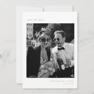 Sage Green Minimalist Elegant Photo Save the date Invitation