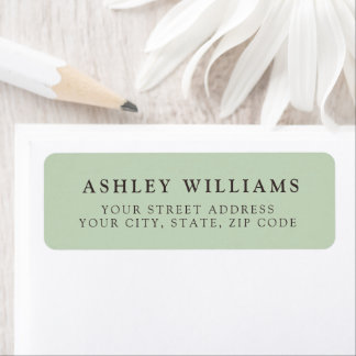 Sage Green Minimalist Elegant Return Stickers