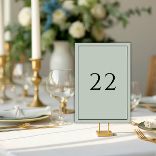 Sage Green Minimalist Elegant Wedding Table Number